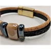 Picture 2/2 -Double bracelet with brown and black ceramic rings (beige/black)