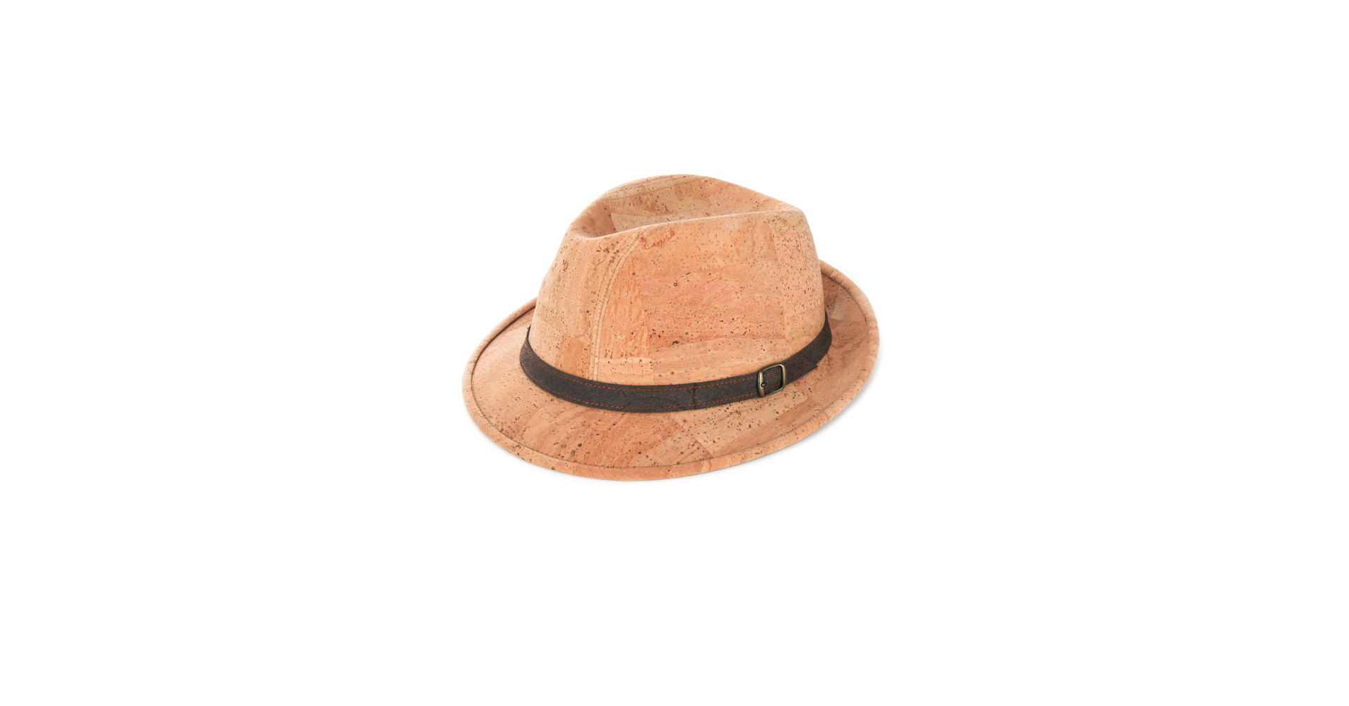 hat with suede brown strap (beige) - Hats