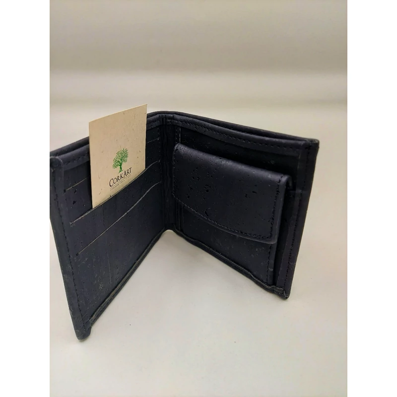 Slim wallet with coin holder (black)