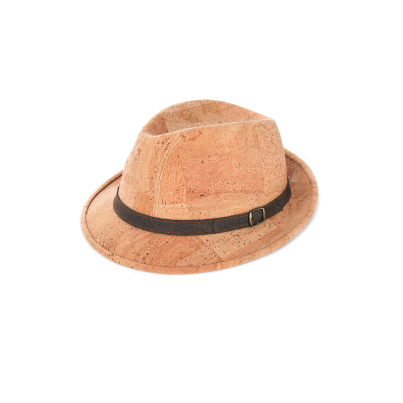 hat with suede brown strap (beige) - Hats